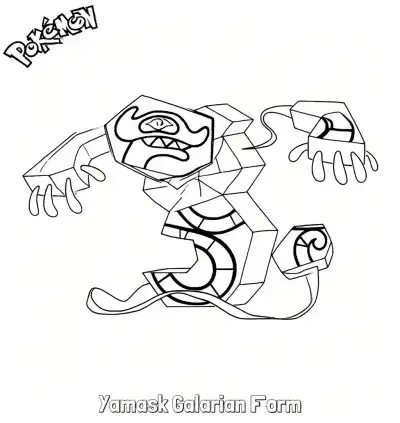 Free printable Yamask Galarian Form Coloring Page - Free Printable Pokemon Coloring Sheets coloring page